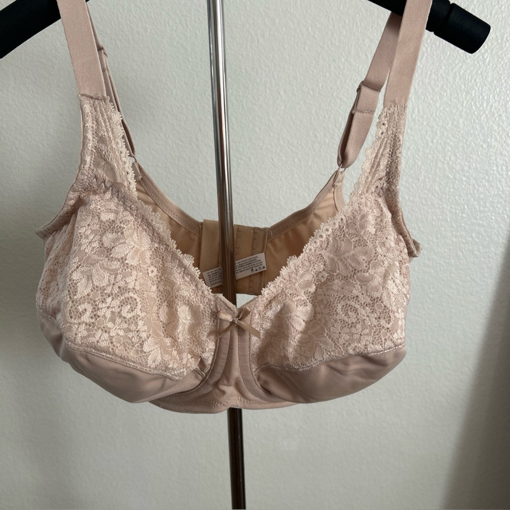 Lilyette Lace Beige Minimizer Bra 36DDD
